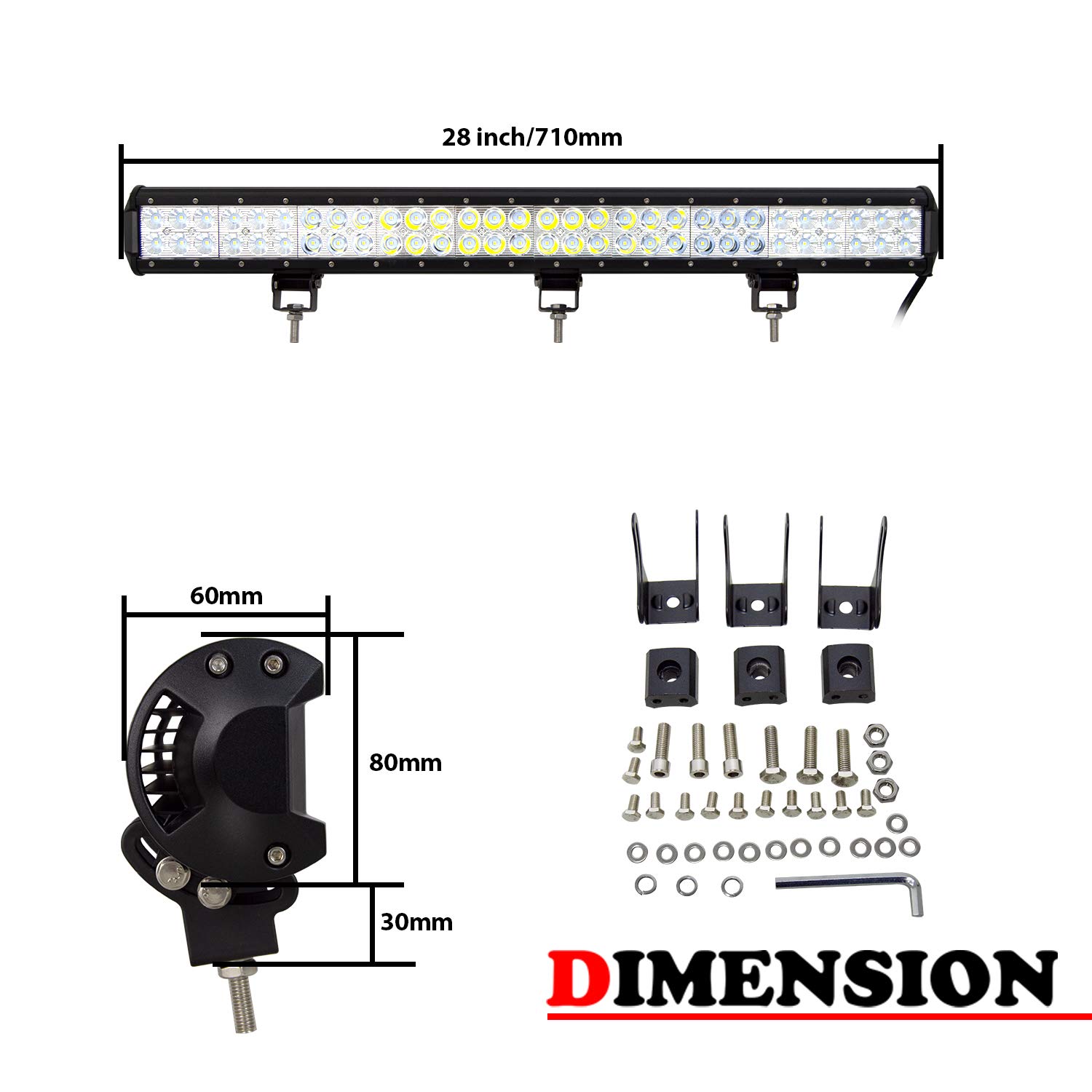 Willpower Lot De 2 Supports Coulissants Réglables 180° Pour Barre LED - Montage Universel 4x4, Camion, Voiture