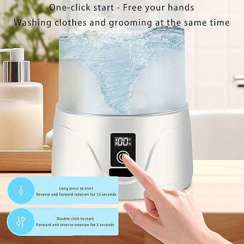 Miniatura 5 de Rechargeable Small Washing Device For Baby Clothes Underwear Quiet Motor 2000mAh Travel Home Use Travel Washing Machine
