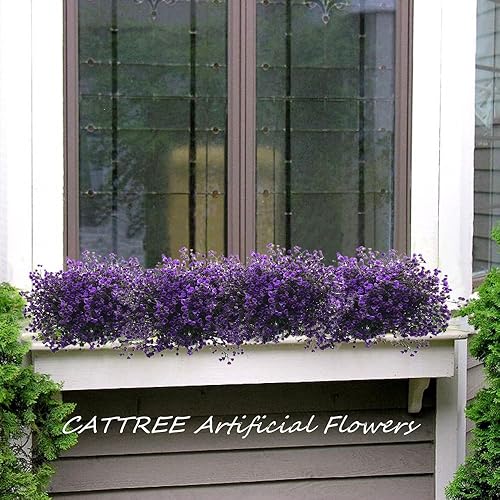 Vista 100 de Cattree - Arbustos artificiales, hierba de plástico, plantas artificiales para boda, interior, exterior, hogar, jardín, terraza, cocina, oficina