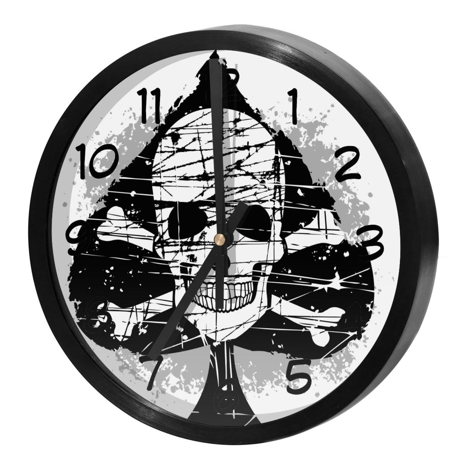 Horloge murale à quartz mécanique silencieuse design as de pique