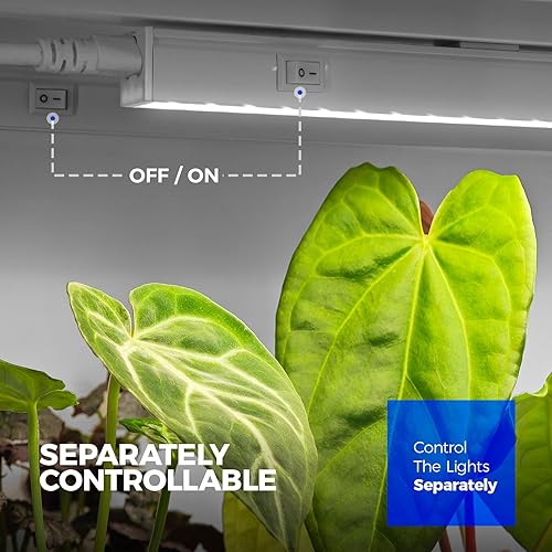 Miniatura 5 de Barrina Luces de cultivo para plantas de interior luz blanca de 5000 K lámpara de cultivo de plantas de 1 pie bombillas LED de crecimiento tira de