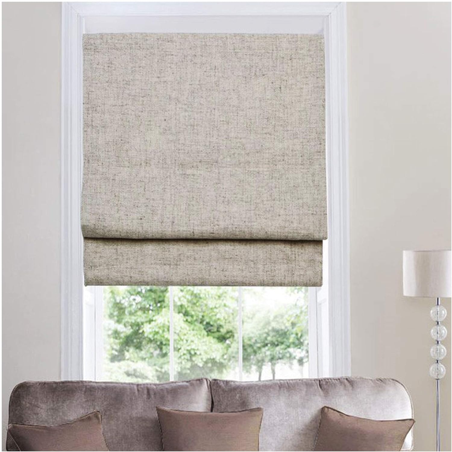Custom Made Minimalist Modern Contemporary Thick Fabric Roman Shades