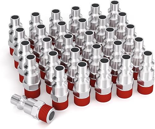 Miniatura 38 de GASHER Enchufe de aire industrial hembra NPT de 1/4 pulgadas, enchufes neumáticos 300PSI (paquete de 10)