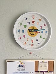 Amazon.com: WISE HEDGEHOG Telling Time Teaching Clock, 12 inch Silent ...