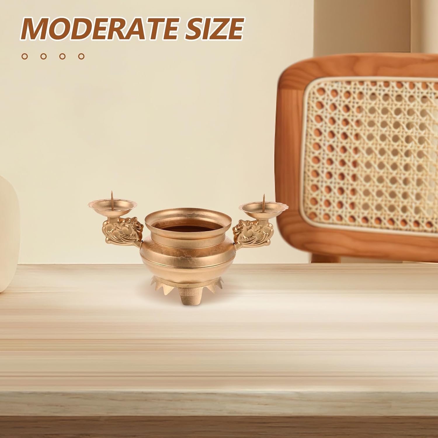 Golden Iron Candle Holder Bowl for Flowers and Tea Lights Diwali