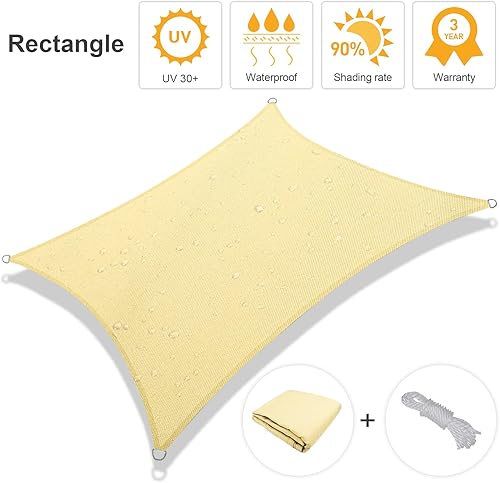 Miniatura 2 de Artpuch Toldo rectangular impermeable de 10 x 13 pies, 90% resistente a los rayos UV, para patio al aire libre, jardín, patio trasero, personalizable