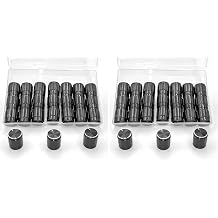 24pcs Shaft Metal Potentiometer Control Knobs 6mm,Black Guitar Pedal Knobs,Dimmer Knob Swicth Replacement,Volume Control Knob Encoder Black,Kelyonewy Pack of 2
