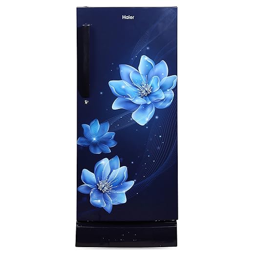 Haier 195L 5 Star with Inverter Direct-Cool Single Door Refrigerator (HED-20FMM -Marine Peony) With Base Drawer