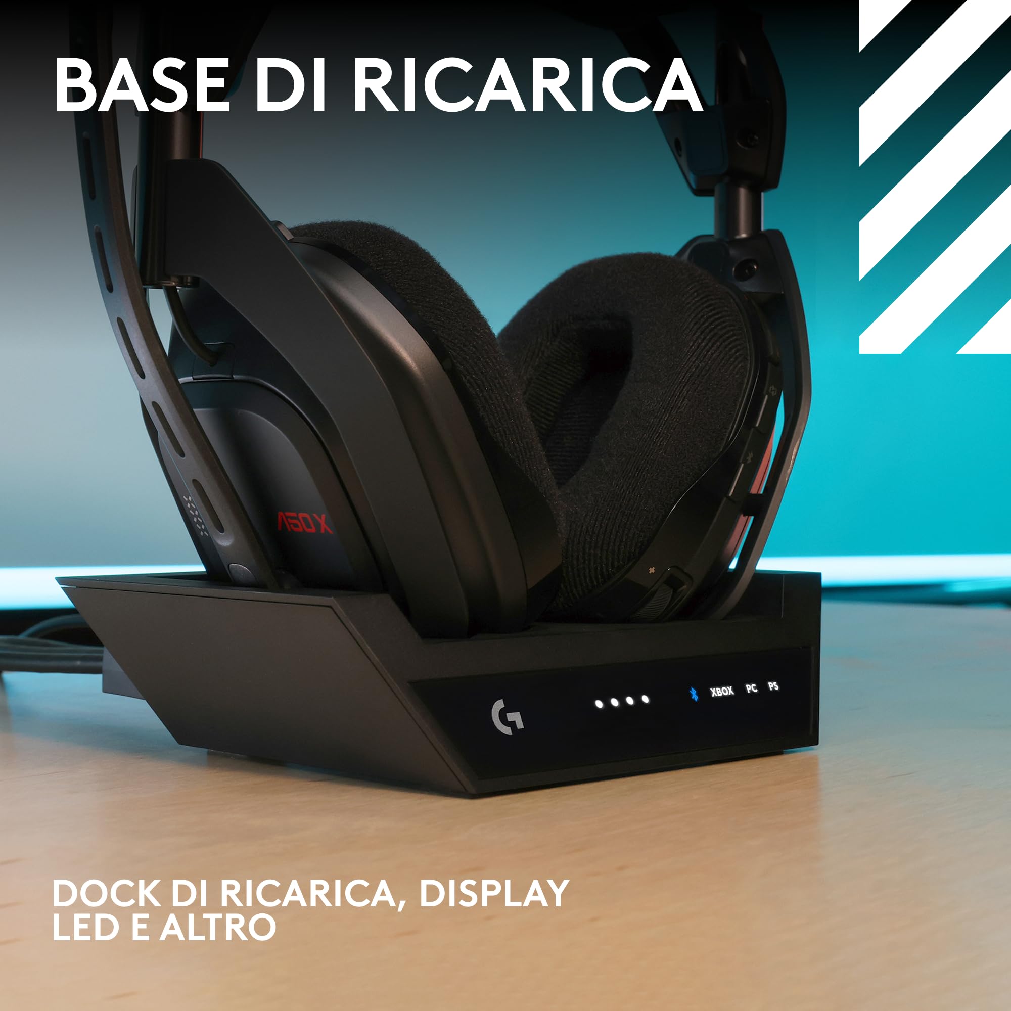 Logitech G Astro A50 X cuffia con microfono gaming wireless LIGHTSPEED+base | PRO-G GRAPHENE, PLAYSYNC per Xbox Series X|S, PS5, PC/Mac, Nintendo Switch/Switch 2, Bluetooth, Passthru HDMI 2.1 - Nero