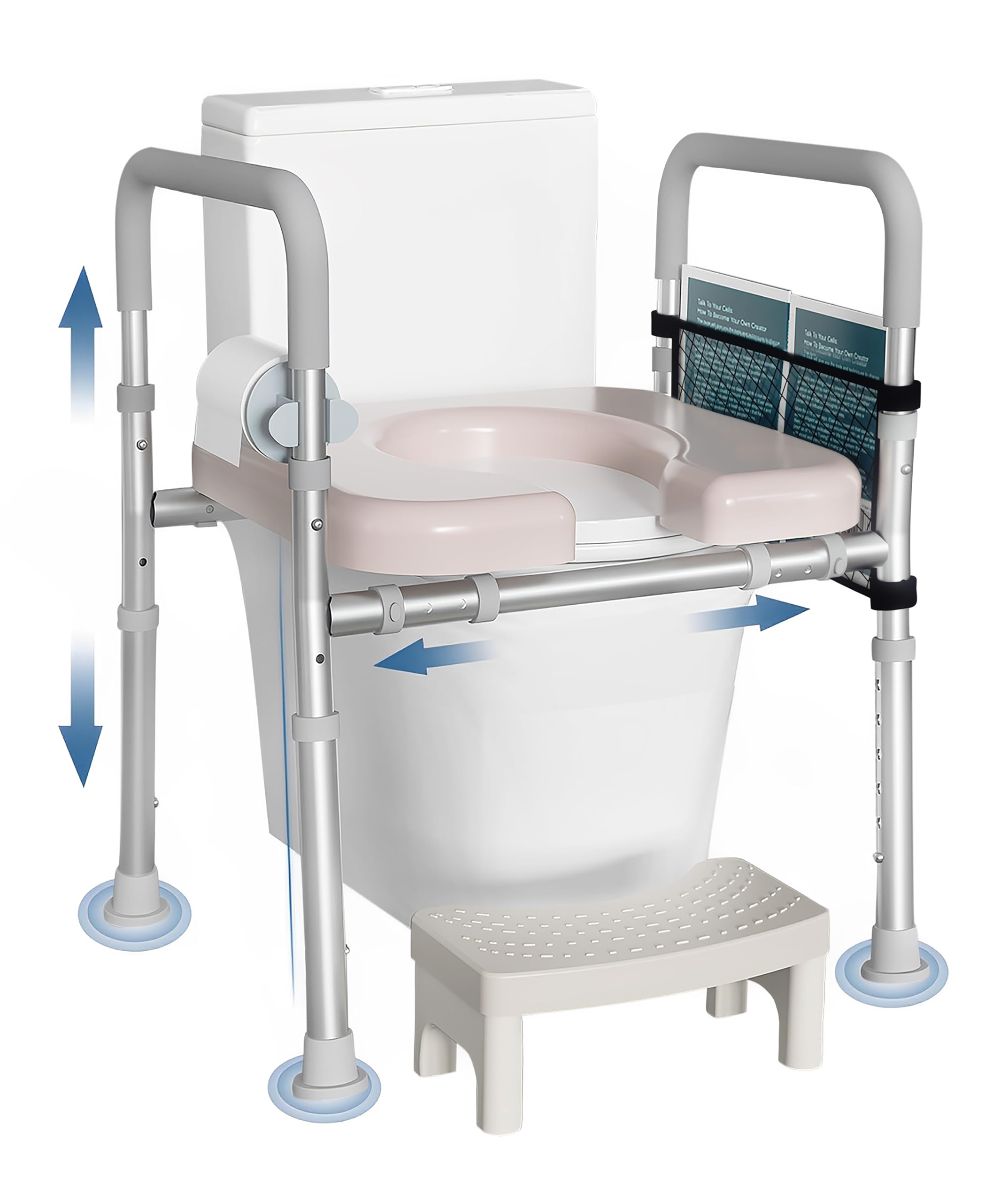 Raised Toilet Seat With Handrails – 3.5 Inch Lift For Elderly, Disabled & Pregnant Users, Fits Standard Round Toilets