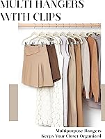 Vista 2 de Cozymood Perchas de Terciopelo para Faldas 36 Paquetes Perchas Ultra Delgadas con Clips Perchas de Terciopelo Antideslizantes para Pantalones