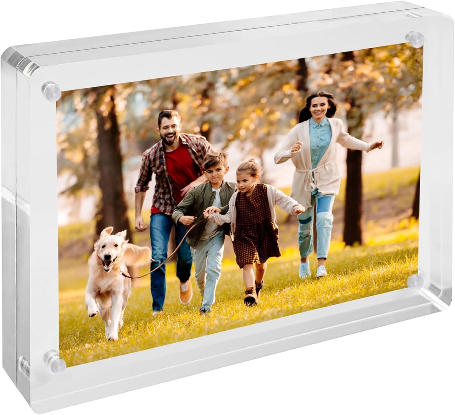 Cadre photo acrylique 13x18 cm transparent bloc magnétique autoportant double face