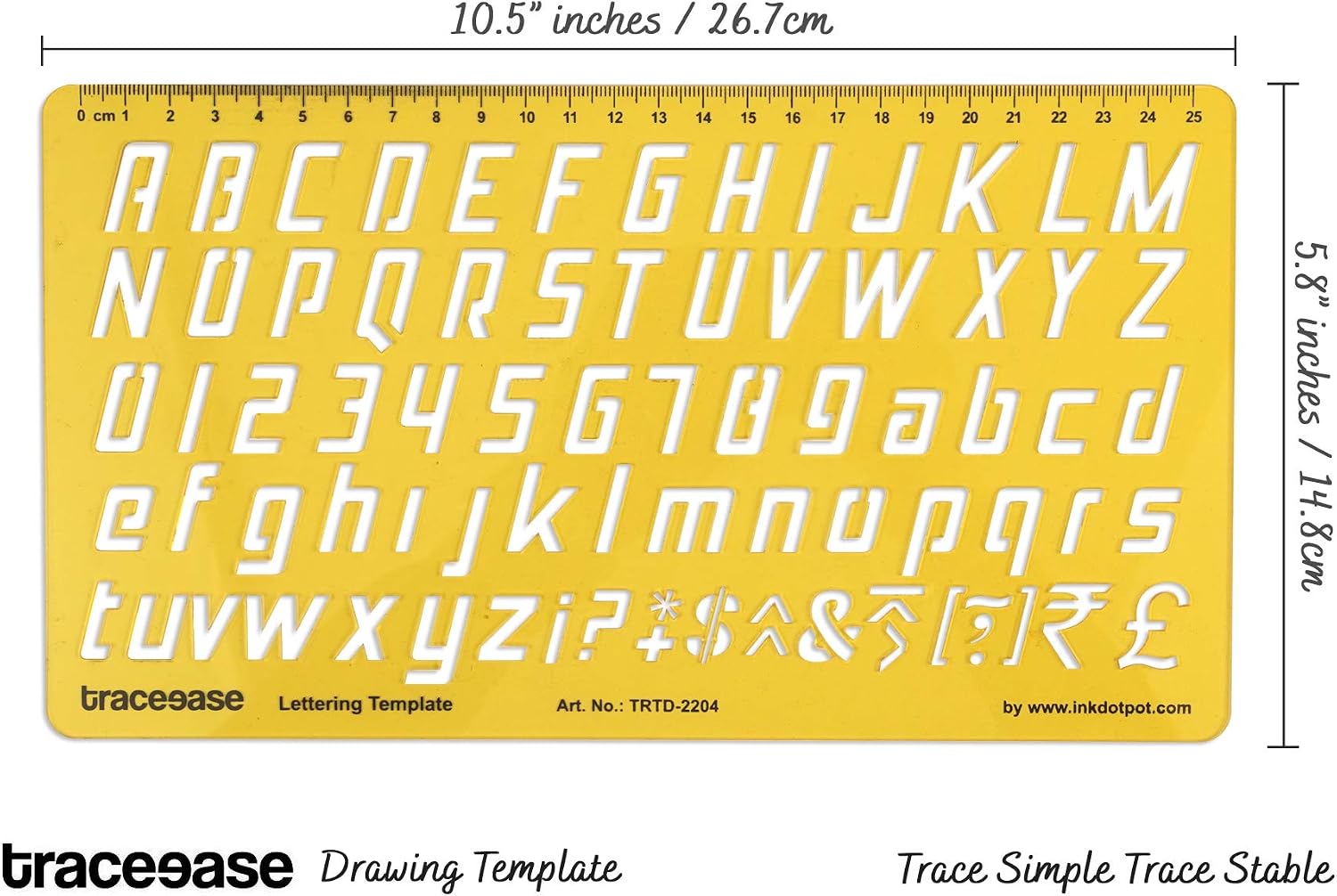 Traceease Lettering Template Drafting Tools Alphabet Lettering Stencils,English Upper & Lower Case