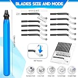 DIYLAND Deburring Tool Set, Metal Handle Hand Deburrer with 10 BS1010 Replacement Blades, 360° Rotating, for Plastic, 3D Printing, Metal, Aluminium, PVC, Steel - 3