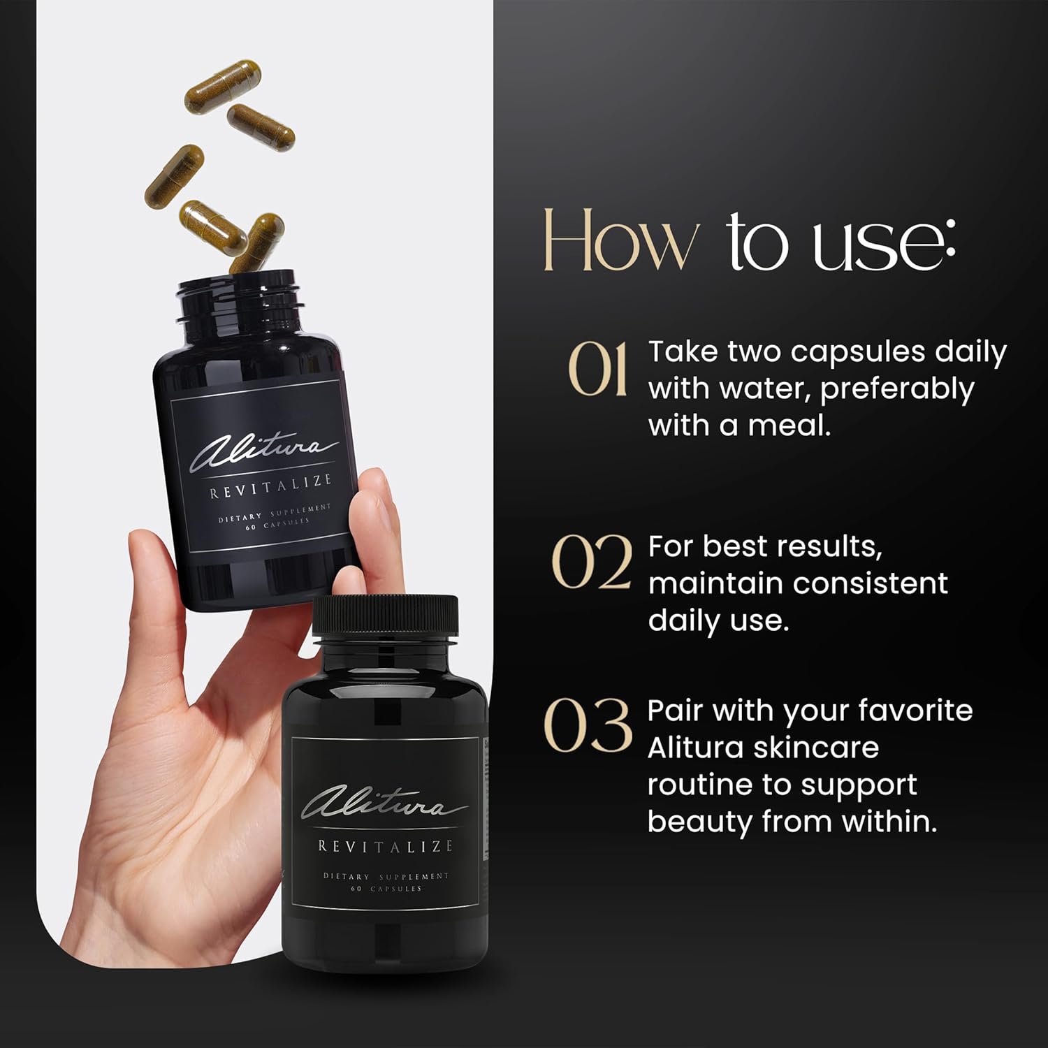 Alitura Revitalize – Organic Ashwagandha & Turmeric Supplement – Natural Energy, Mood & Recovery Support for Men & Women – Adaptogenic Herbs for Daily Wellness – 60 Capsules - Image 4