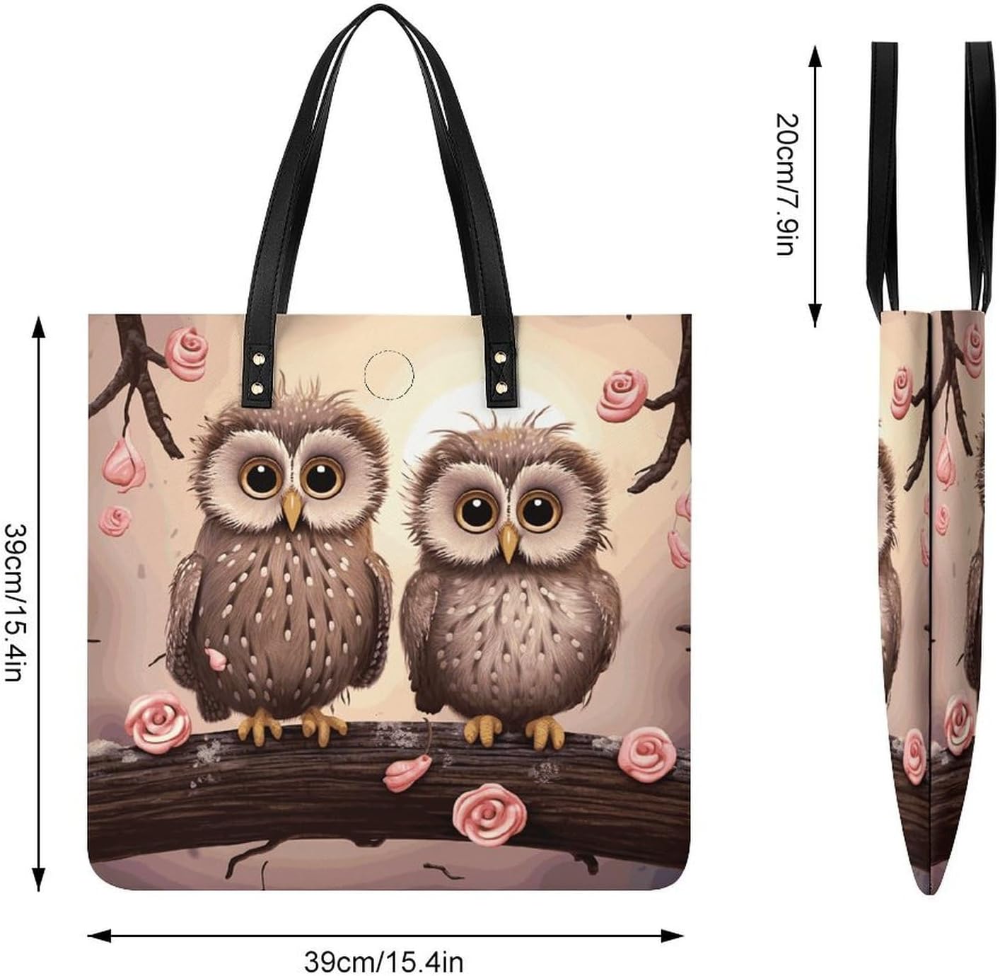Cute Owls Handbags Large Capacity, Tote Bag Stylish Slouchy, Shoulder Bags for Work Beach Travel And Shopping Grocery.