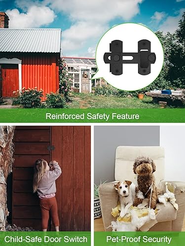 Miniatura 4 de 4 paquetes  Cerradura de puerta corrediza de granero de 3 pulgadas, pestillo de cerradura de puerta de acero inoxidable negro para puertas de valla