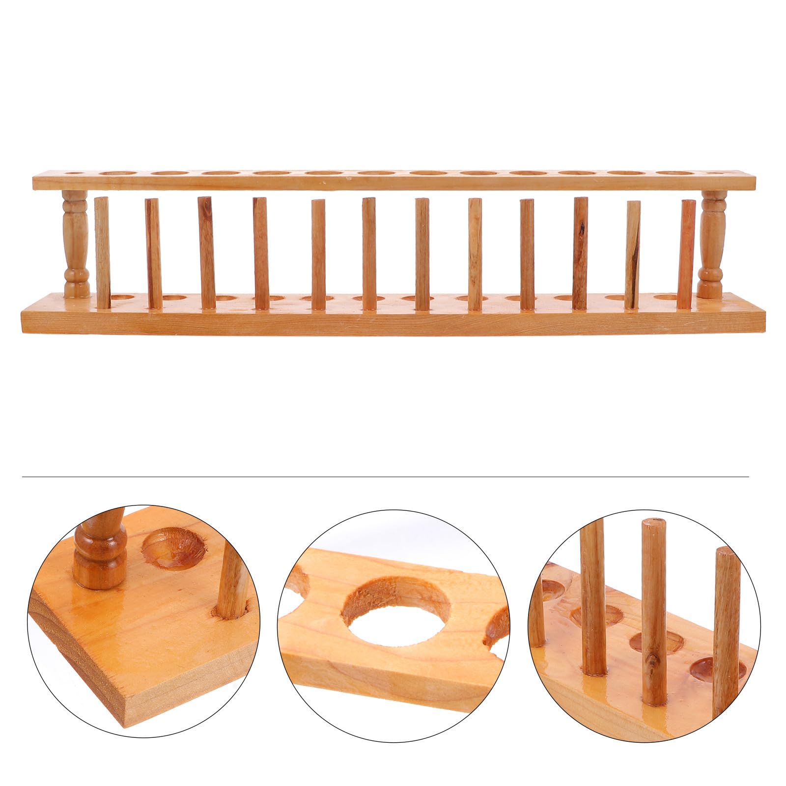 Ciieeo Organizador de Tubos de para y Escuela de Madera Beige, Bastidor Portátil y Pulido Soporte Práctico para Almacenamiento Seguro