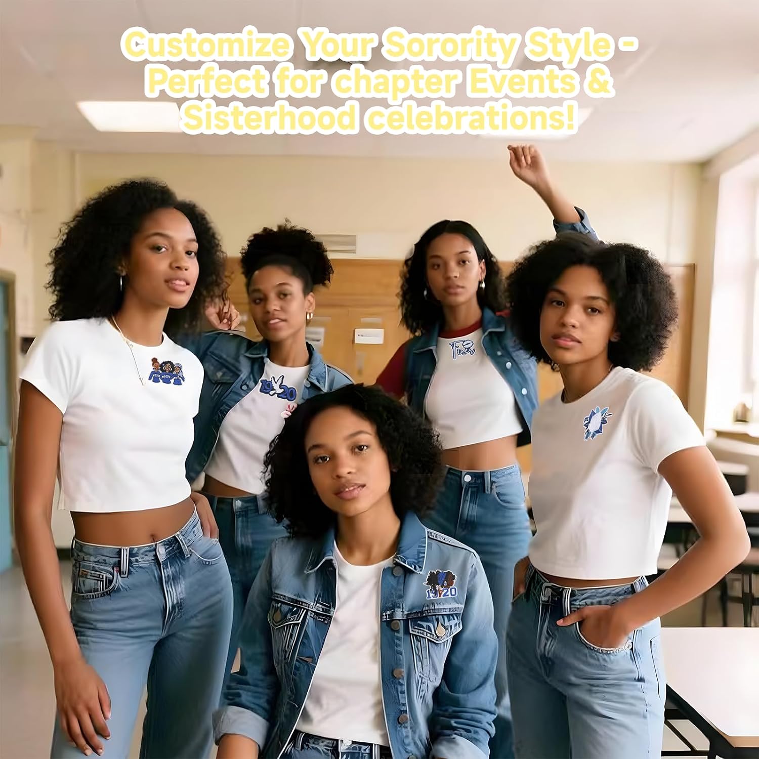 18Pcs Zeta Beta Phi Sorority Iron on Patches, ΖΦΒ Sisterhood Sew on Embroidered Appliques for Clothes, Jackets, Jeans, Backpacks