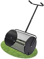 UIABOPZ Heavy Duty Compost Spreader Roller - Peat Moss Manure Spreader for Lawn with U-Shaped Handle, Lightweight Metal Mesh