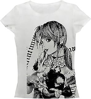 Graphic Tees Y2k Baby Tee Teens 2000s Vintage T Shirts Emo Grunge Printed Summer Crop Tops 2024