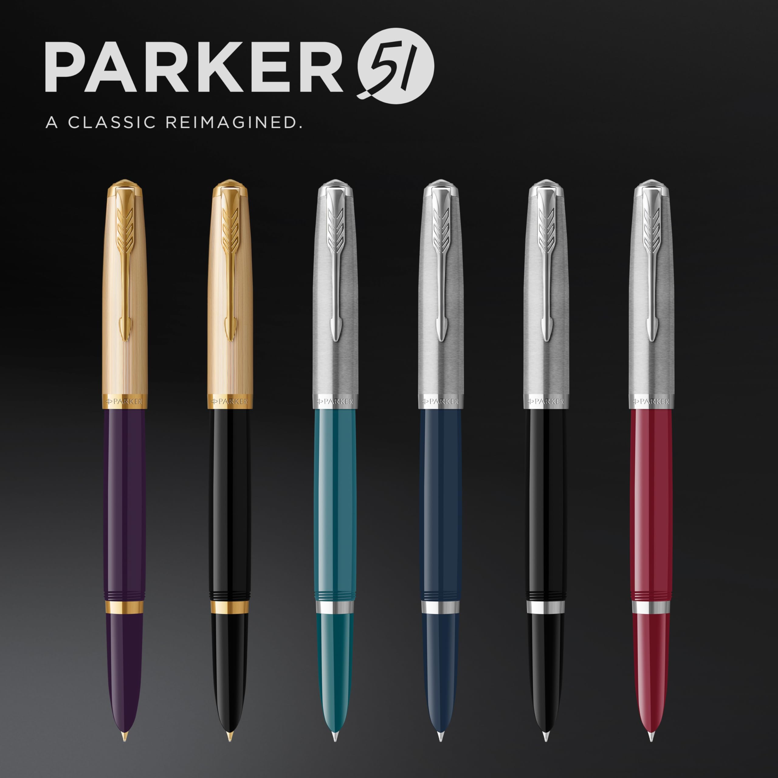 Parker 51 Deluxe Siyah GT, Dolma Kalem, 18k F uç : Amazon.com.tr