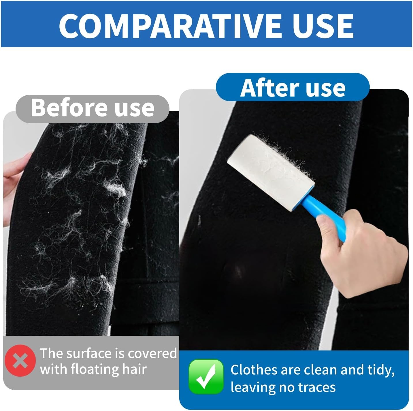 Extra Sticky Lint Roller Refills, 600 Sheets Total (10 Rolls x 60 Sheets), Pet Hair Remover Refill Rolls for Cat and Dog Hair Removal,Clothes, Furniture, Carpet, Dust