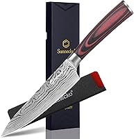 Vista 11 de Sunnecko Cuchillo deshuesador con mango de madera de Pakkawood, cuchillo de filete de acero inoxidable alemán de alto carbono de 6 pulgadas