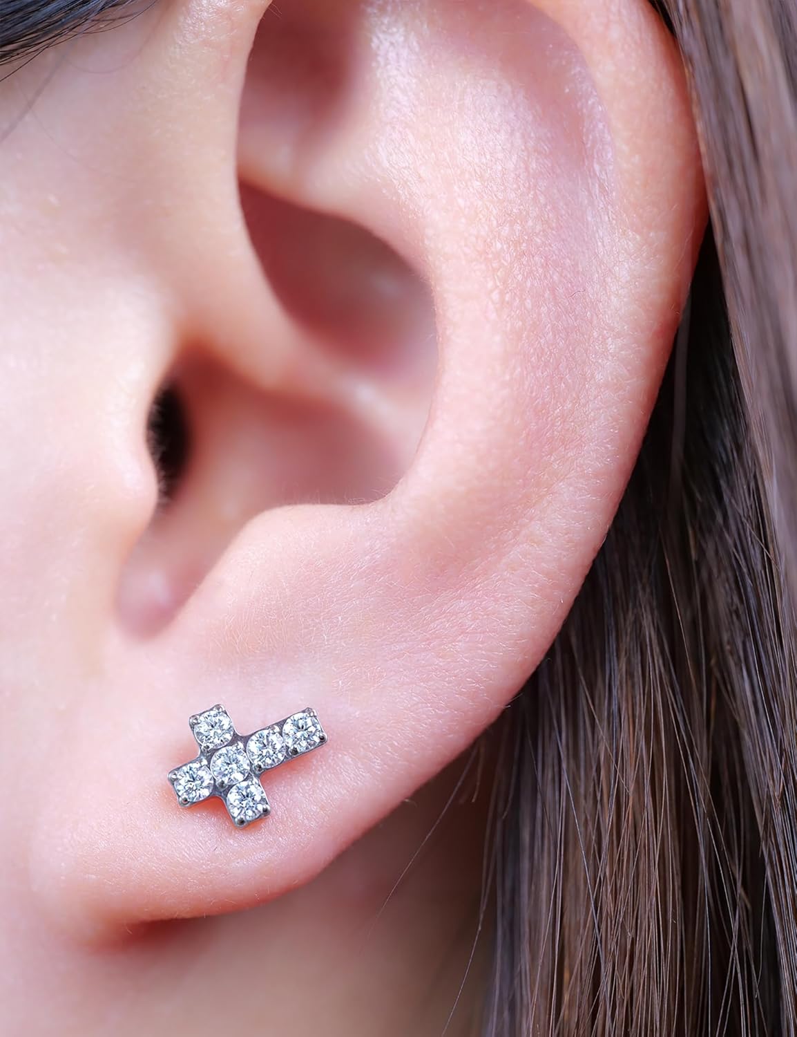 Limerencia G23 Hypoallergenic 18g Flat Back Stud Earrings | F136 Implant Grade Titanium Press Fit Threadless Push Pop in Cartilage Helix Labret Lip Monroe Tragus Piercing Studs - Image 9