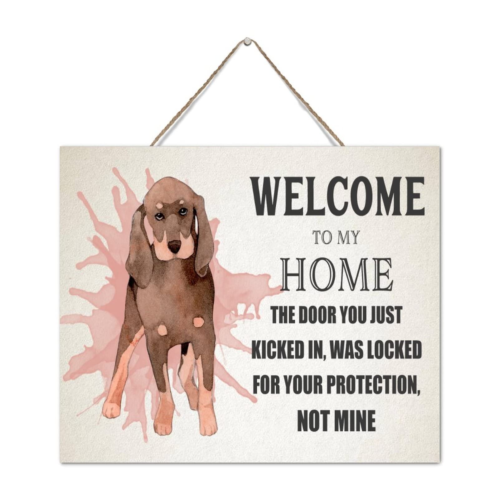 Plaque décorative vintage en bois Welcome To My Home pour porte de maison 25x30 cm