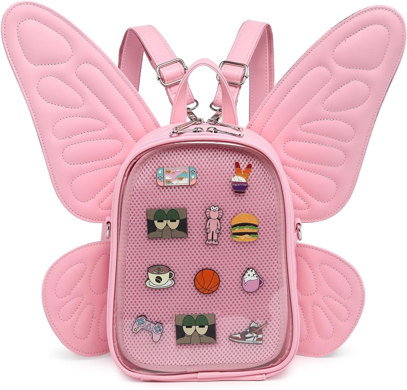 CHERRY SAUCE Ita Bag Backpack Butterfly Wings Fashion Purses and Handbags JK Bags Detachable Straps with Pin Display