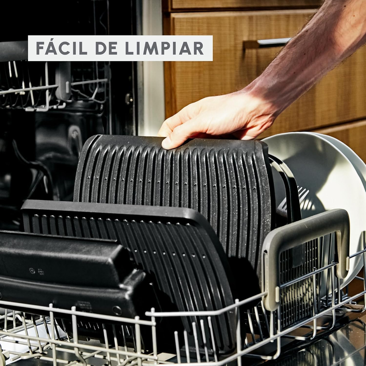 Moulinex OptiGrill+ Parrilla Eléctrica de Interior, Tecnología Patentada con Indicador de Cocción por Medición de Grosor, 6 Programas Automáticos, Piezas Aptas para Lavavajillas, GI712D10