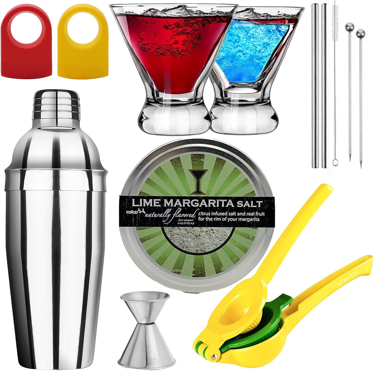 Margarita Kit Gift Set 14oz Stemless Margarita Glasses