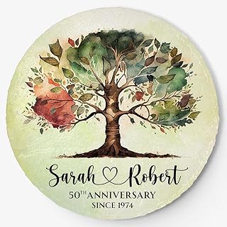 Personalized Anniversary Tree Stone - Gifts for Husband And Wife, Couple, Him Or Her, Birthday Gift, Wedding Gift