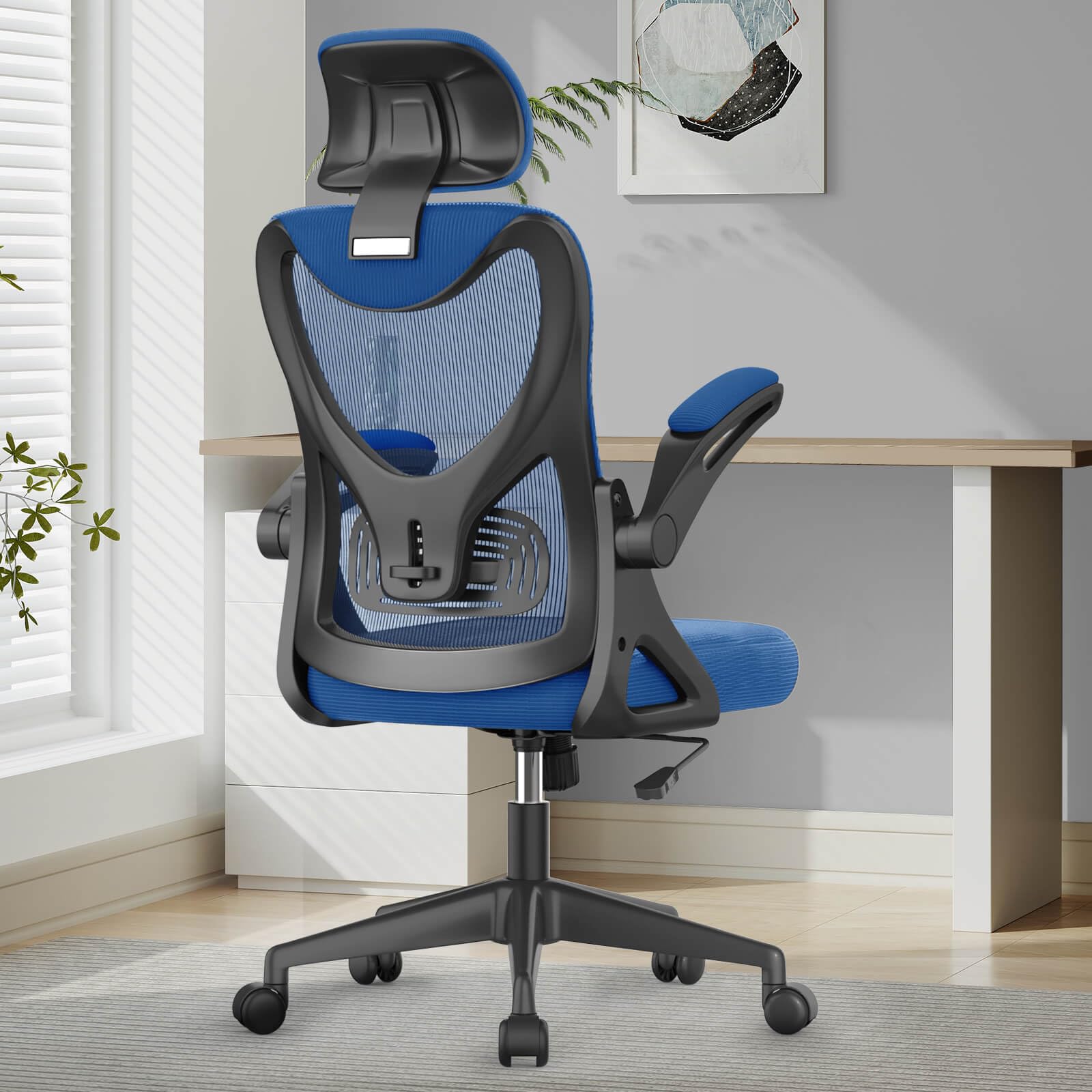 YONISEE Office Chair - Ergonomic Desk Chair with Lumbar Support Headrest Adjustable, Padded Flip-up Armrests Comfy Seat Cushion High Back Executive Manager Chair For Home Office — image 1