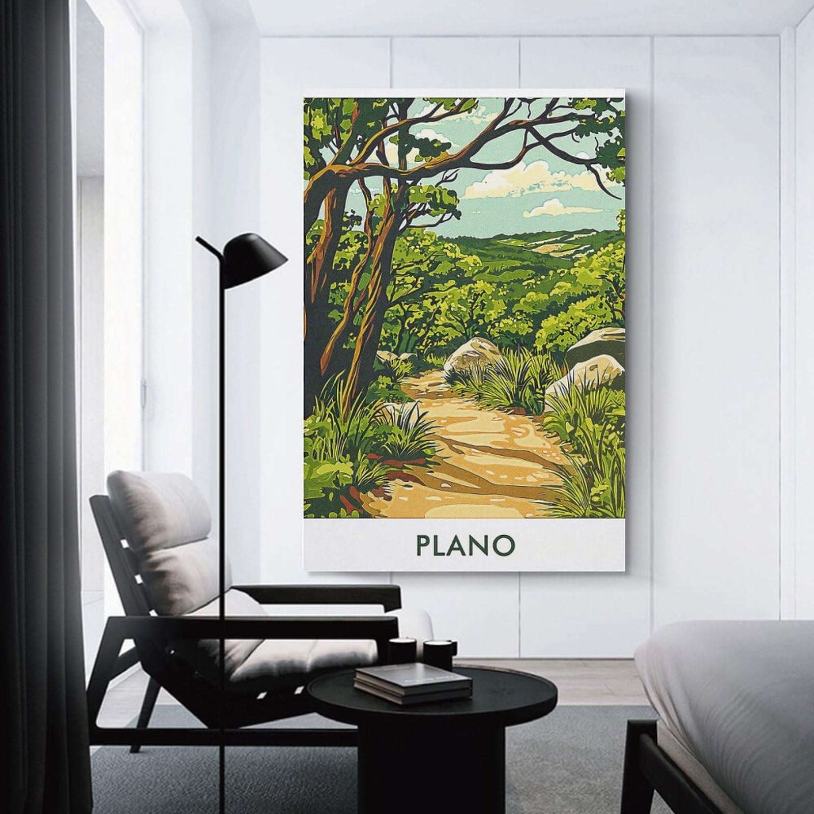 Junmoney Plano Landscape Decorative Wall Artwork 08x12inch(20x30cm), for Entrance Spaces, Stair Walls Or Halls, A Stylish Accent for Home Entrances