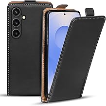 Verco Flip Cover for Samsung Galaxy S25 Case, Flip Style Protective Case for Samsung S25 Case Vertical Folding Mobile Phone Case, Black