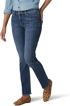 Lee Women's Petite Legendary Mid Rise Straight Leg Jean