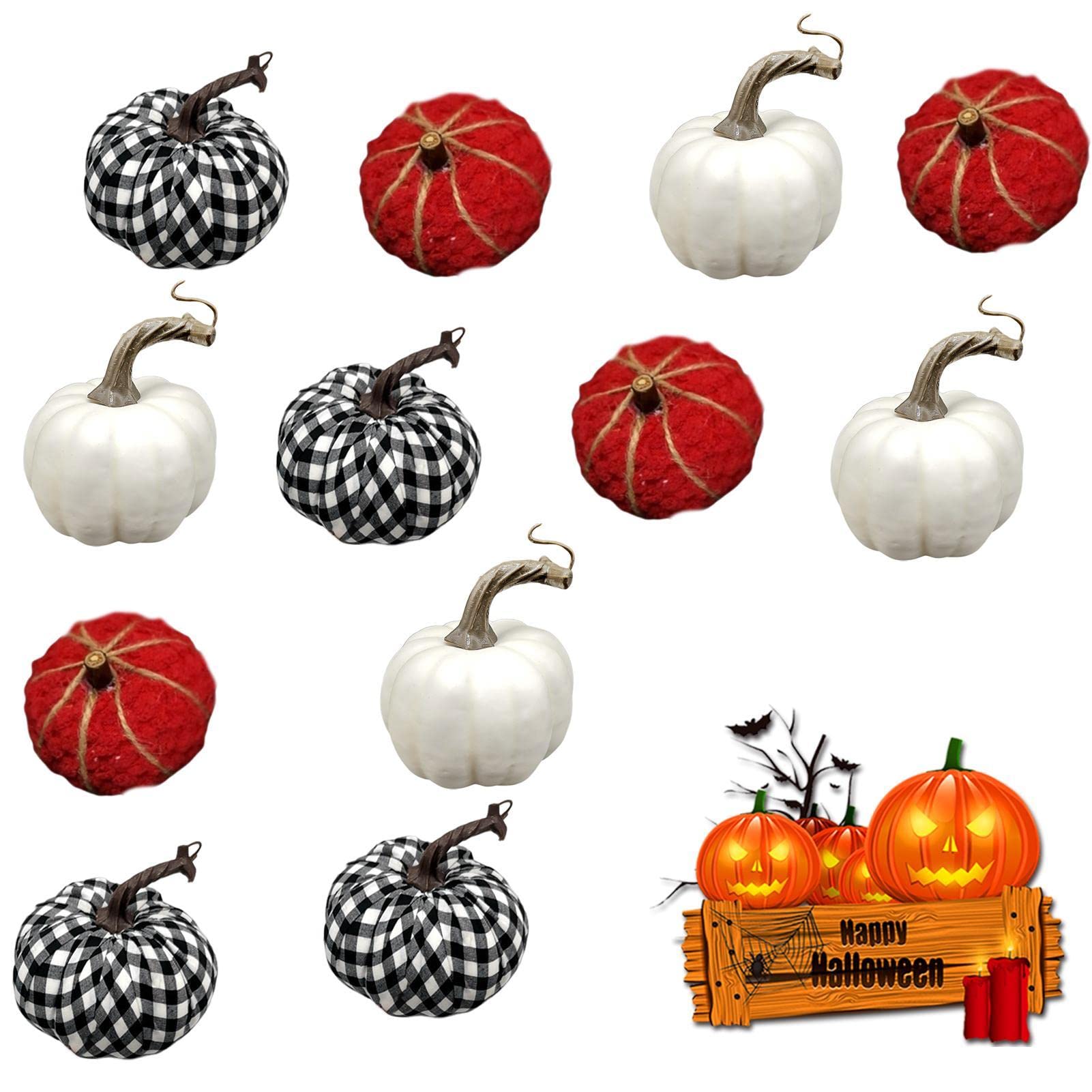 5 decorazioni per di Halloween, zucche decorative grandi | zucche finte grandi per esterni, gialla in schiuma realistica. Adatto per raccolto autunnale, festa del Ringraziamento