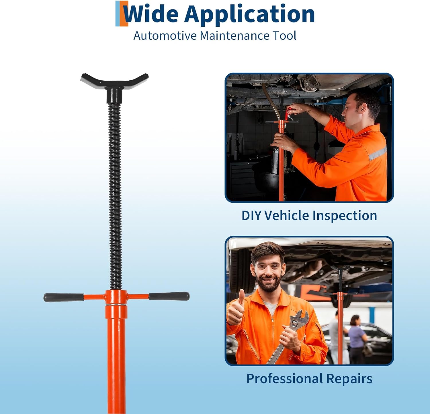 Underhoist Support Stand, 1653 LBS Pole Jack Stand with Adjustable 52"-76" Height, 3/4 Ton Under Hoist Support Stand for Vehicle Lifting & Support