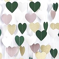 Vista 18 de Guirnalda de corazones de fiesta de compromiso de otoño rosa y naranja – 52 pies de otoño, cosecha de Acción de Gracias, pancarta colgante