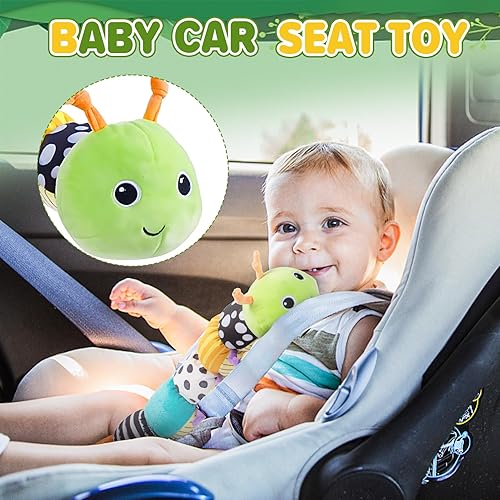 Miniatura 8 de Juguetes musicales para bebé, oruga de peluche, juguetes para bebés, texturas de animales de peluche, sonajero con diseño de regla, actividad de