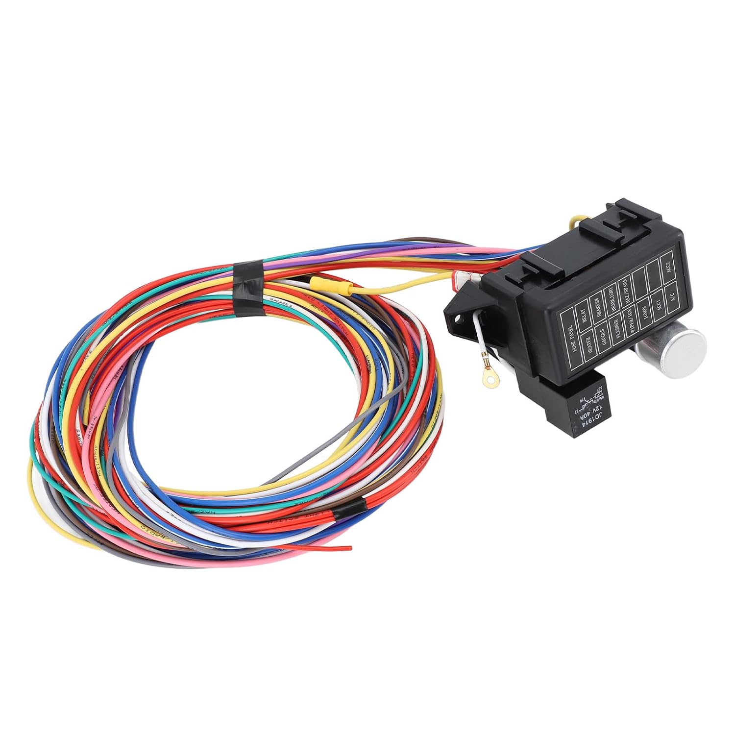12 Circuit Wiring Harness Set, Heat Fuse Panel, Heater Relay for Rat Rods - Durable Construction, Easy Installation, Ideal for Classic Cars and Hot Rods