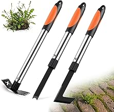 3 Pack Patio Weed Remover Tool Manual Weeders Set, Weed Puller Block Paving Weeding Tools Moss Scraper Combo with 16" Handle, Heavy Duty Weeding Tool for Block Paving Sidewalk Garden Flower Bed