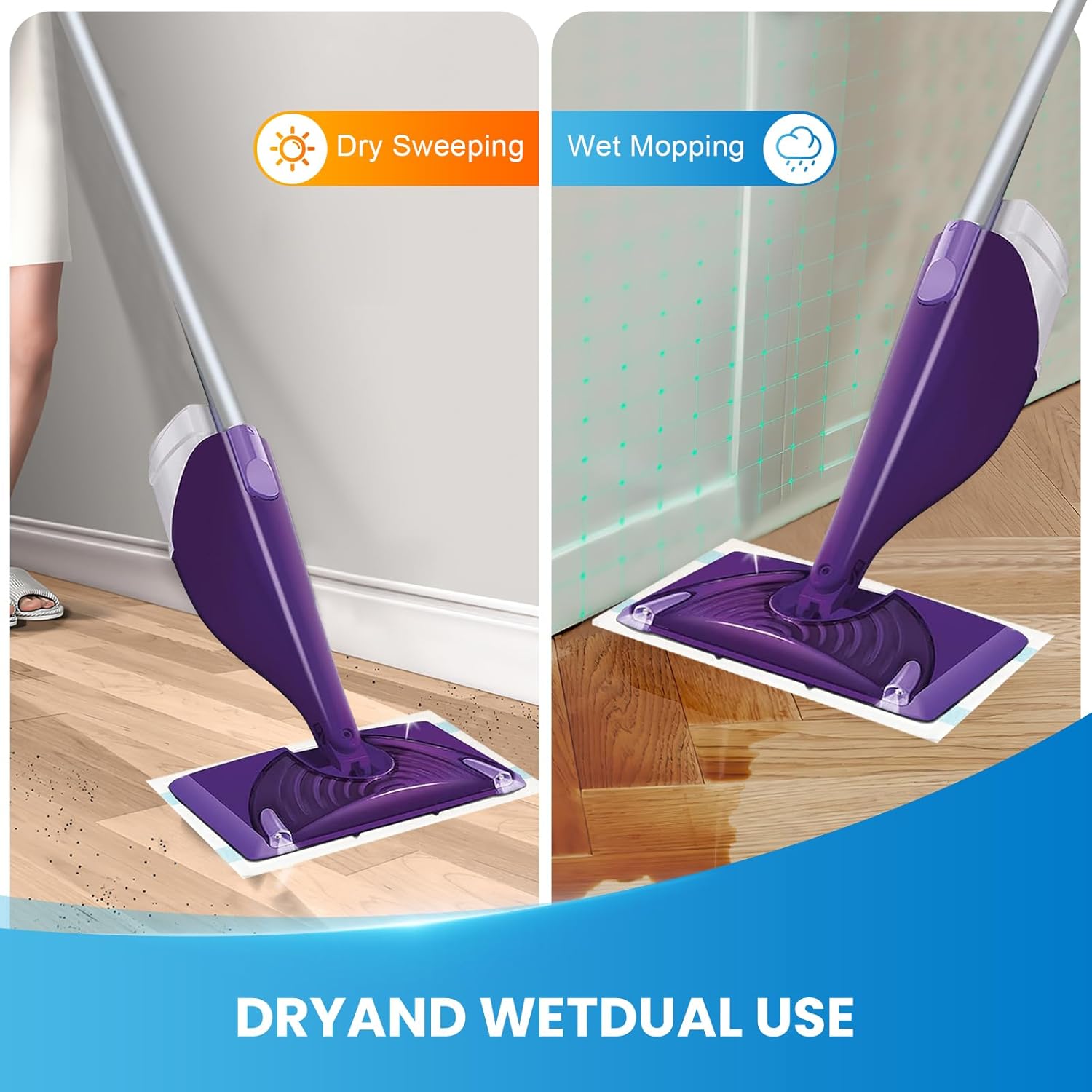 60 Count Wet Pads Refill for Swiffer Wet Jet Spray Mop - Wet Jet Pads,Made of high-end Cotton,5X Highly Absorbent, Suitable for All Floor Surfaces, Deep Cleaning of Stubborn Stains