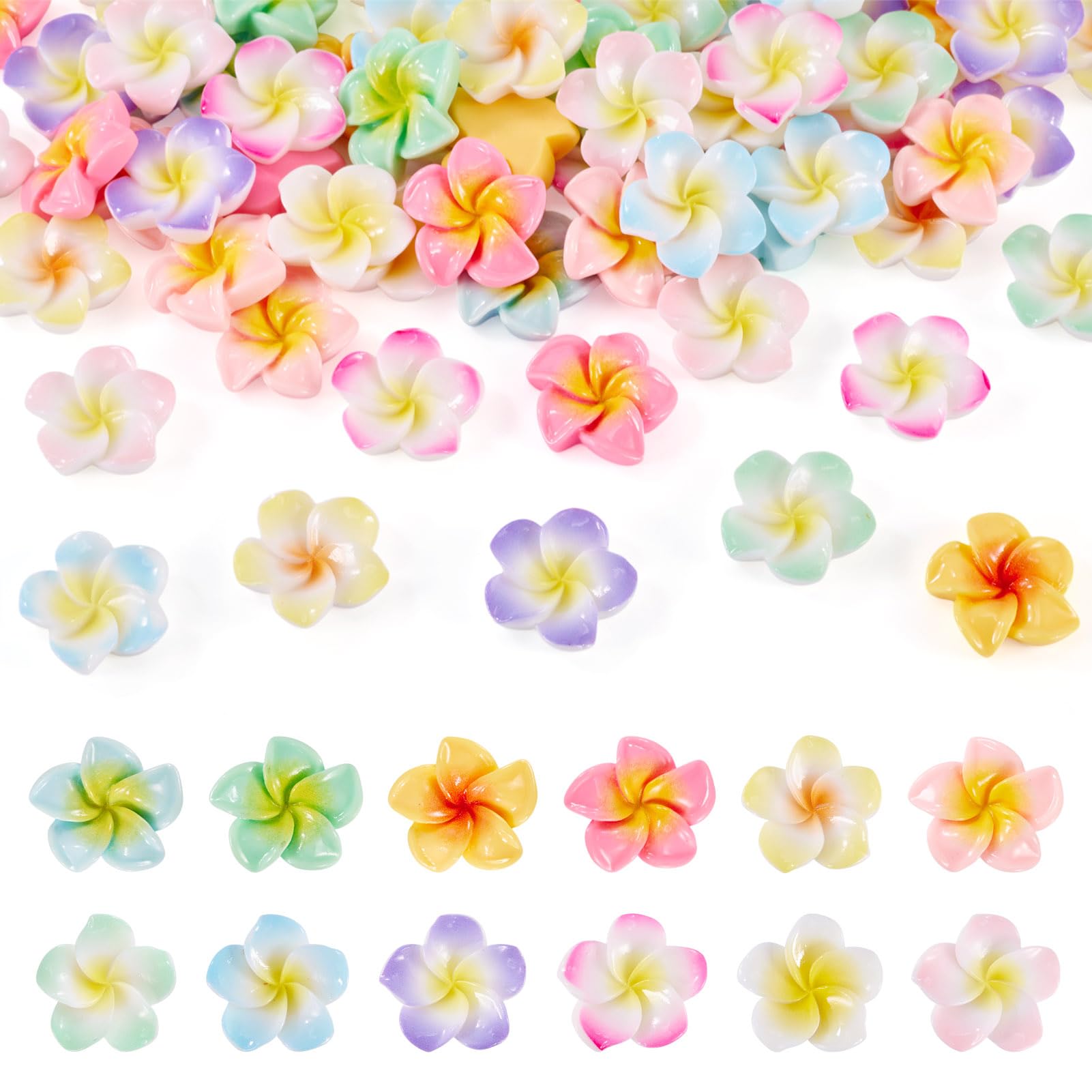 Fleur de plumeria 3D en résine pour personnaliser vos pinces à cheveux et étuis