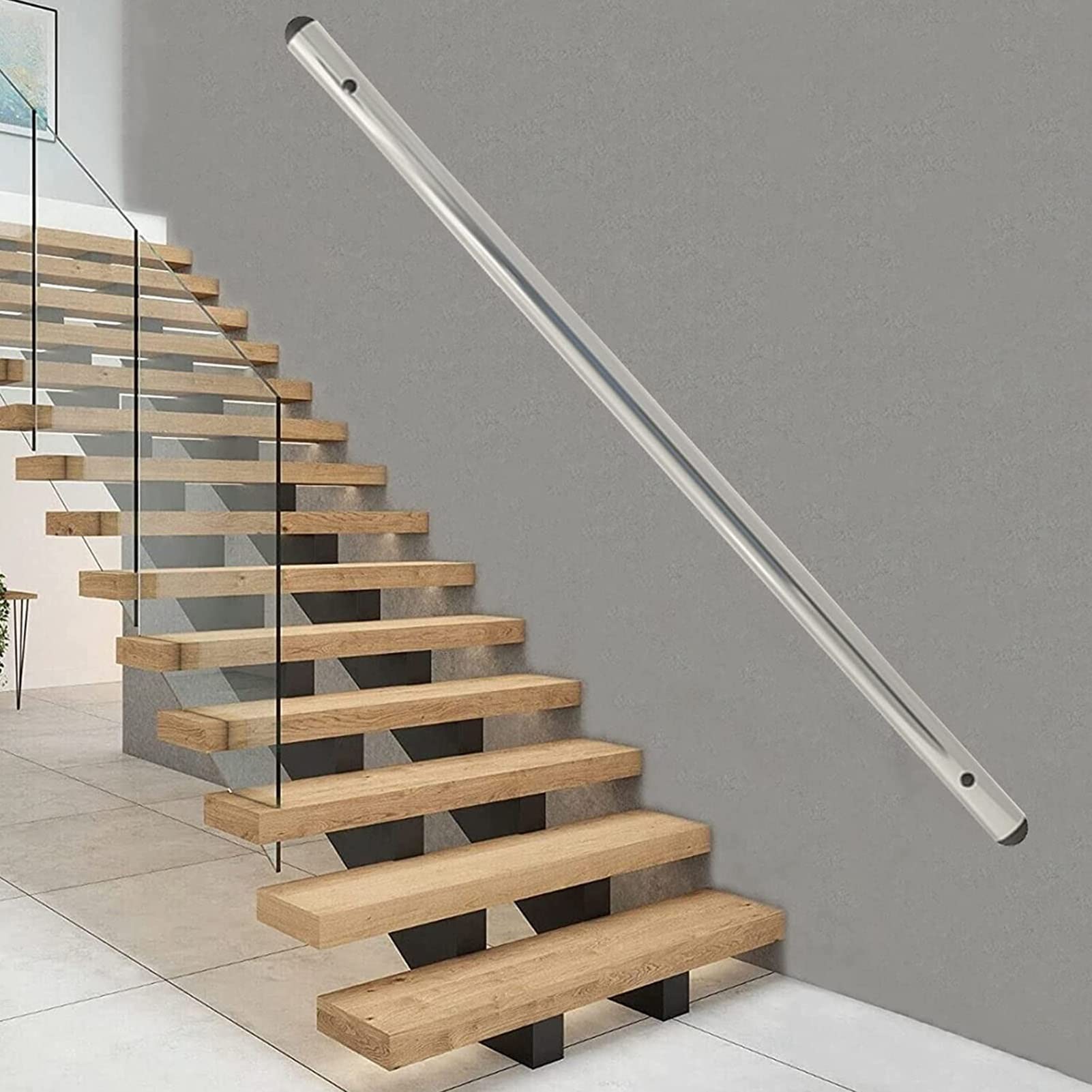 Main courante d'escalier ronde pour sécuriser les marches intérieures