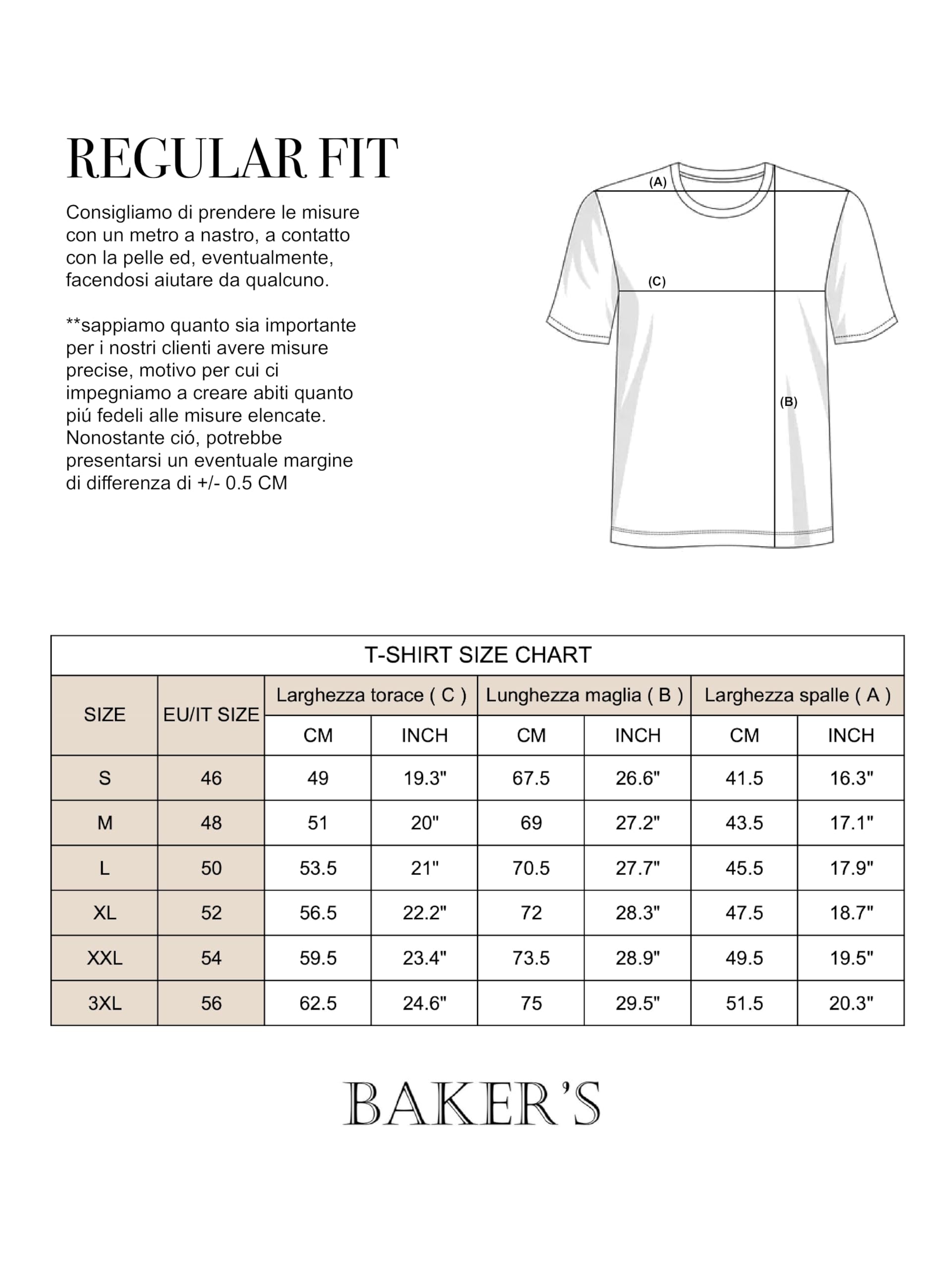 BAKER'S - Maglietta Manica Lunga in Cotone