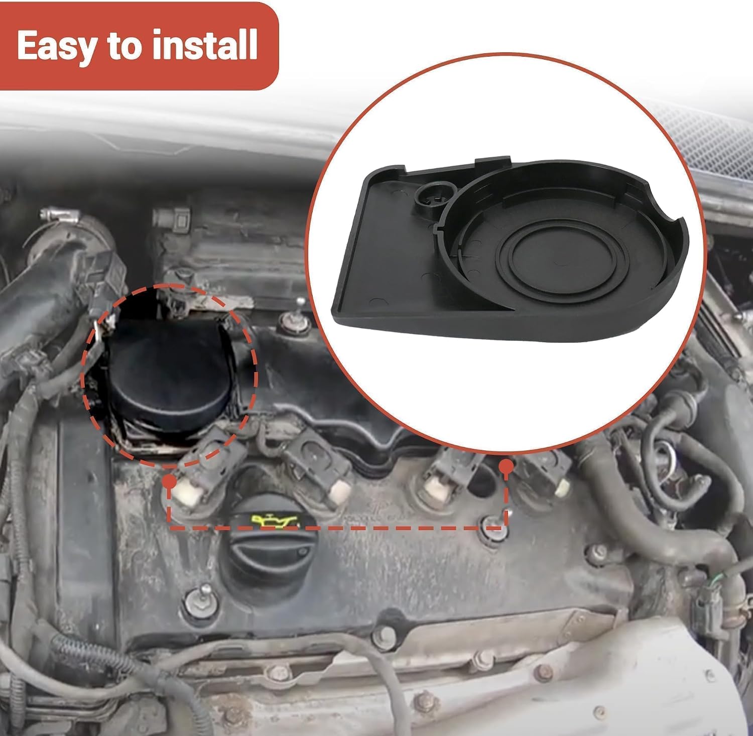 PCV Valve Cover Cap 11127646552 11127603390 with Membrane Fit for MINI Cooper S 2011-2016/Countryman S 2011-2016/Paceman S 2013-2016 N13 N18 Engine 2007-2016 for R55 R56 R57 R58 R59 R60 R61