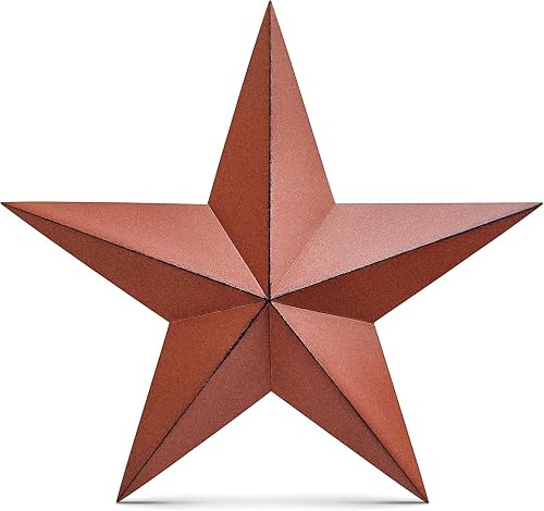 CLAVORIS Rustic Barn Star Wall Decor – Handmade Burgundy Country Metal Star – La
